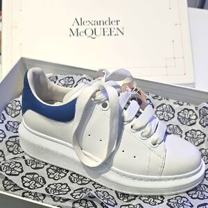 Alexander McQueen White and Blue Sneakers